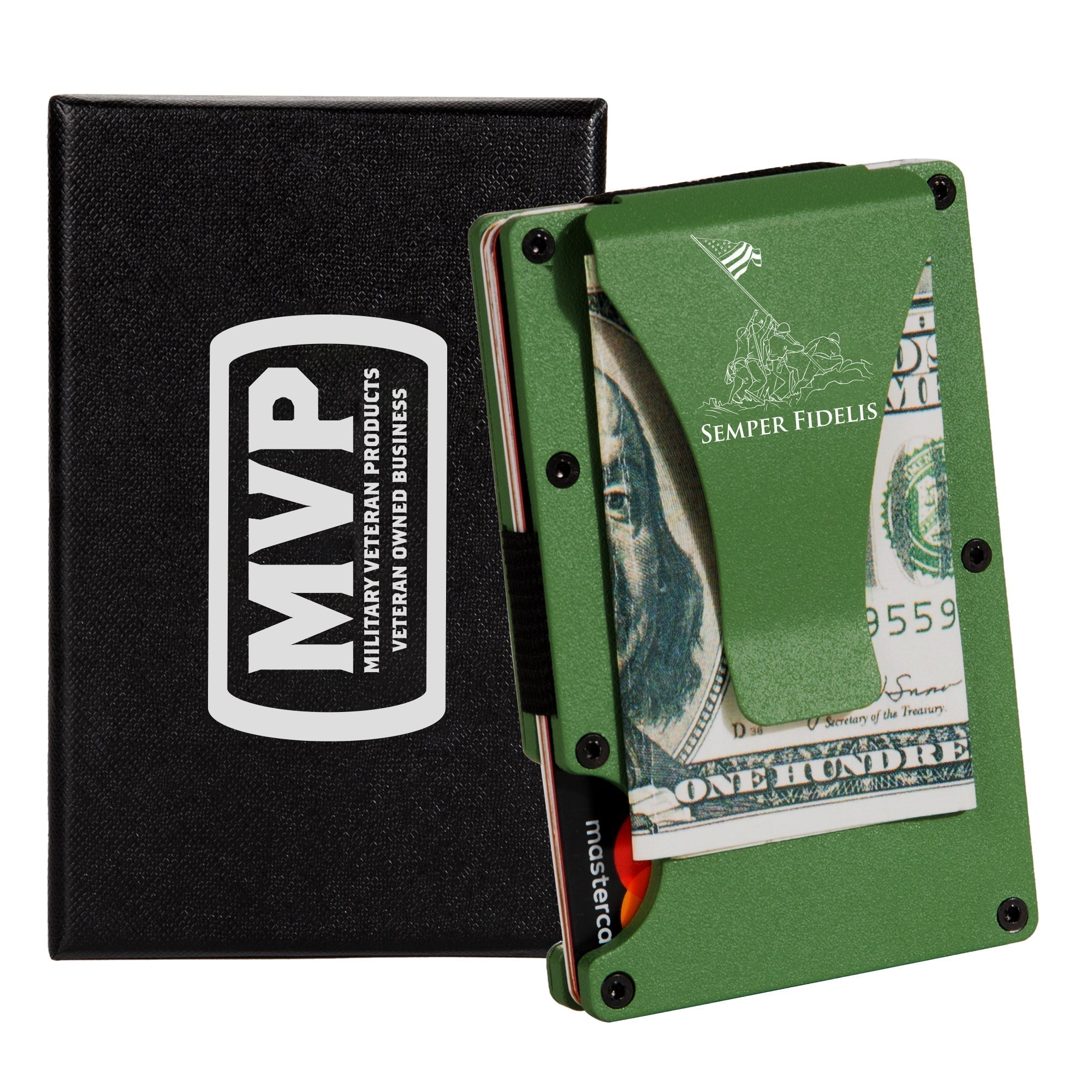 OD Green Marine Corps USMC RFID Blocking Metal Wallet