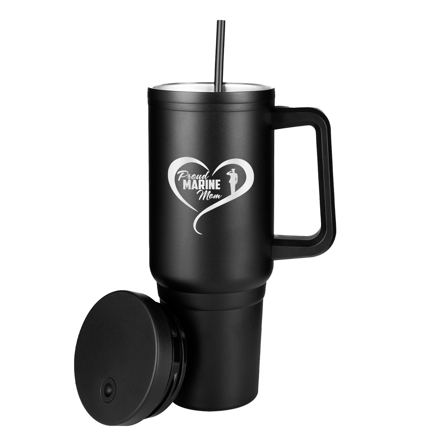 40oz Proud Marine Family Tumbler - Heart Design