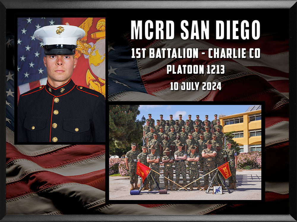 9" x 12" Portrait and Platoon Photo Plaque