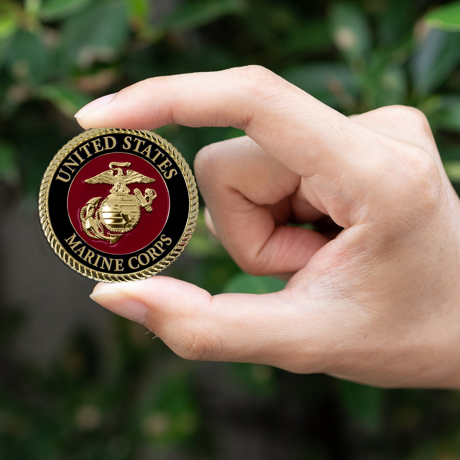 USMC Medallion 2.25 Inches Red and Gold