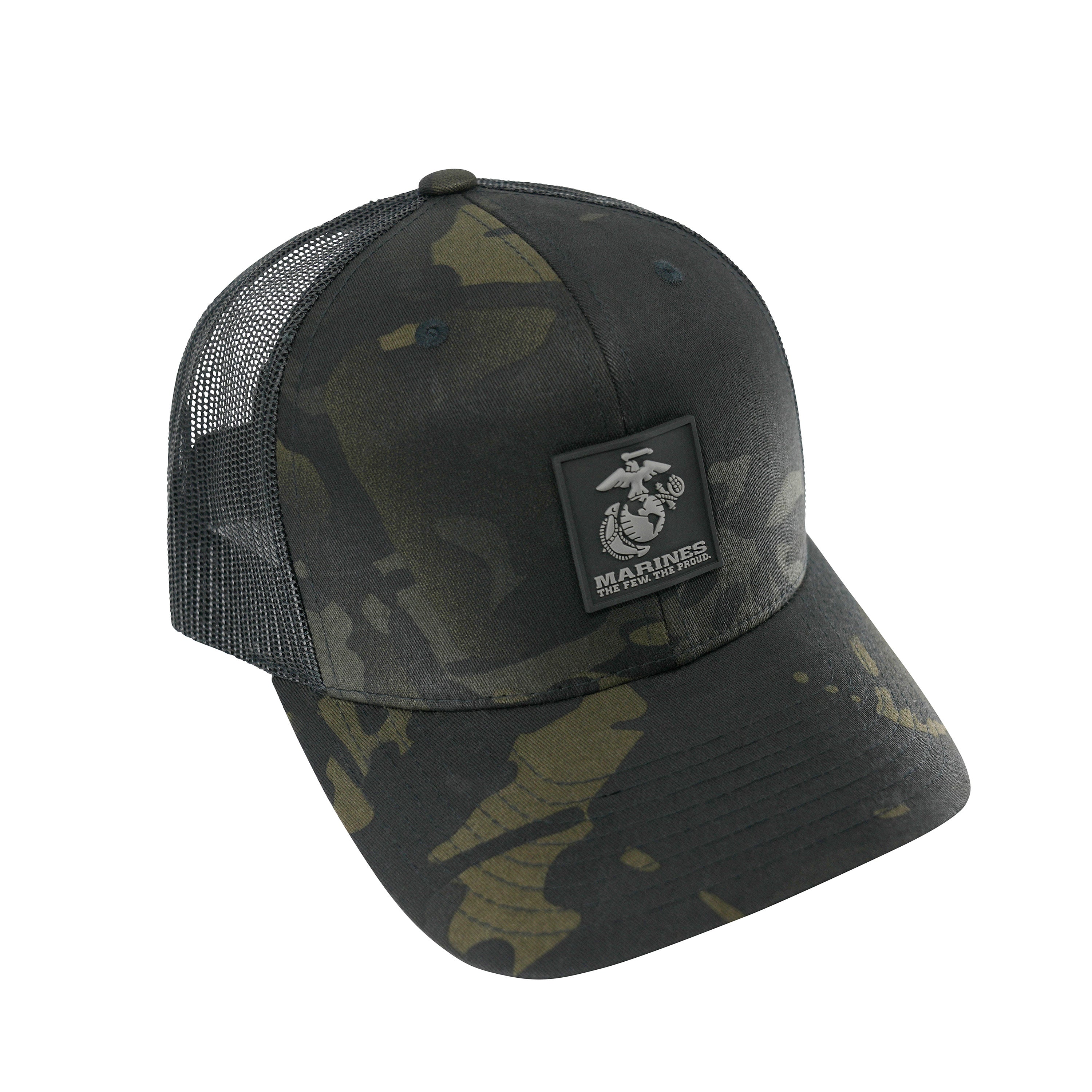 Marines Multicam Trucker Hat <br> Snapback Rubber EGA Patch