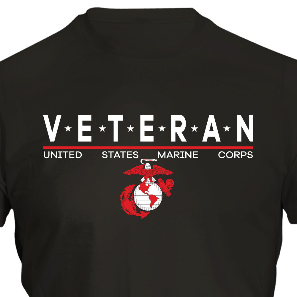United States Marine Corps V*E*T*E*R*A*N T-Shirt-USMC Vet Shirt