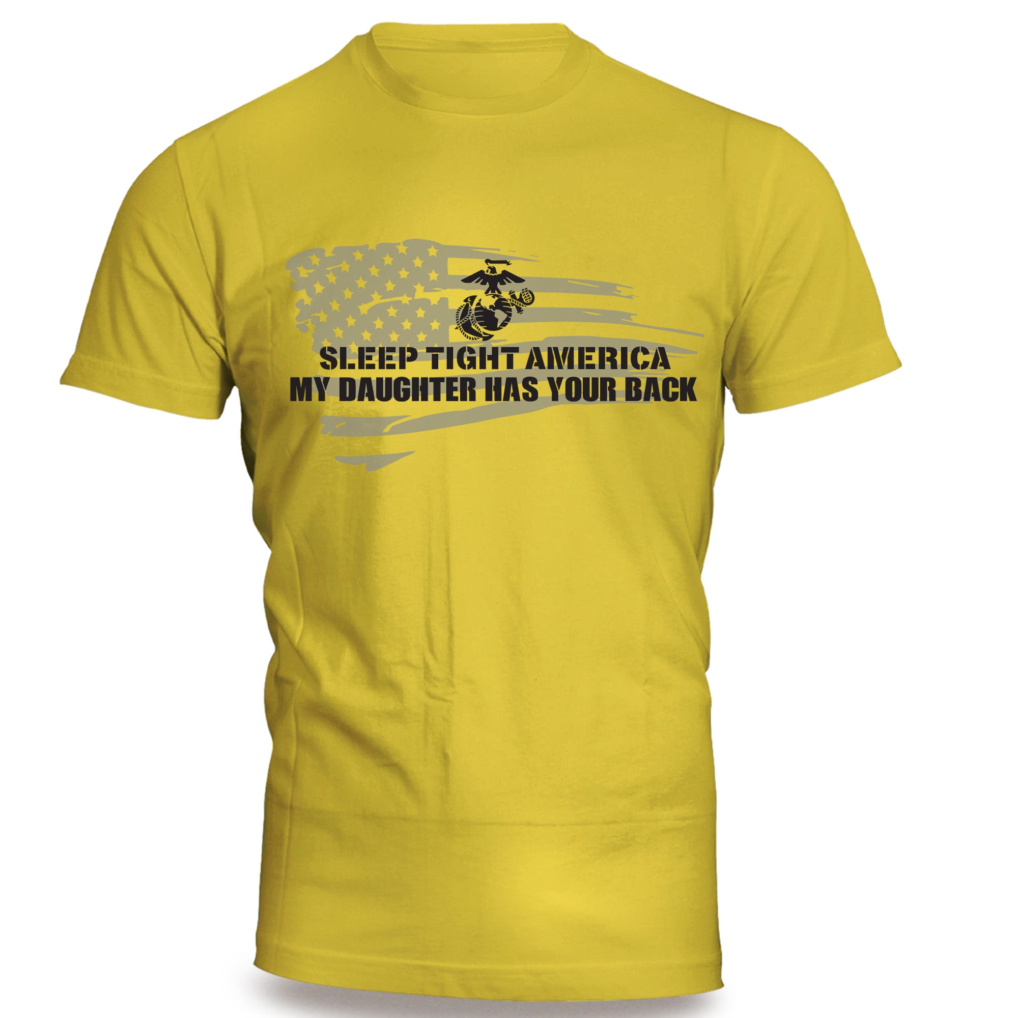 USMC "Sleep Tight America, My *Marine* Has Your Back" T-Shirt with Customizable Back