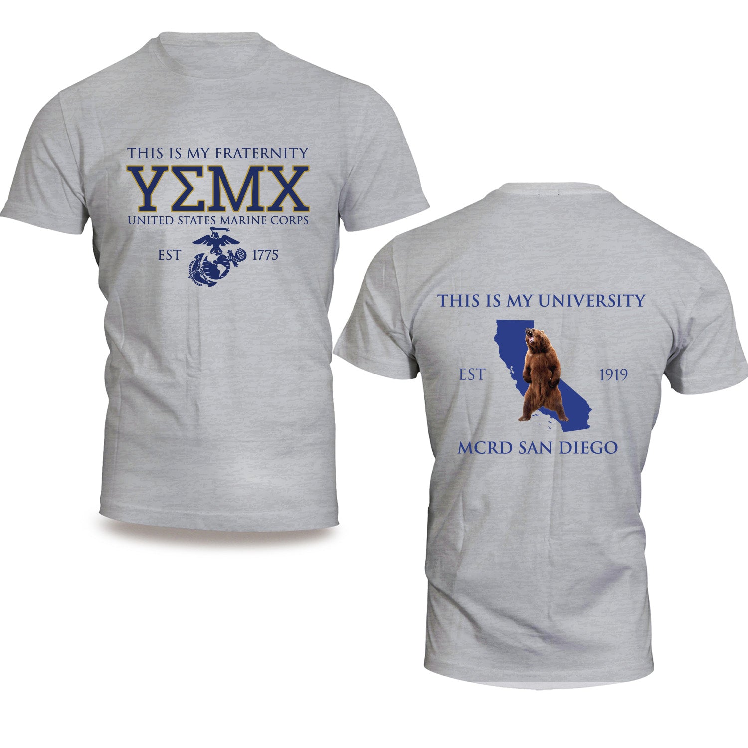 USMC Fraternity T-Shirt-Parris Island or MCRD San Diego