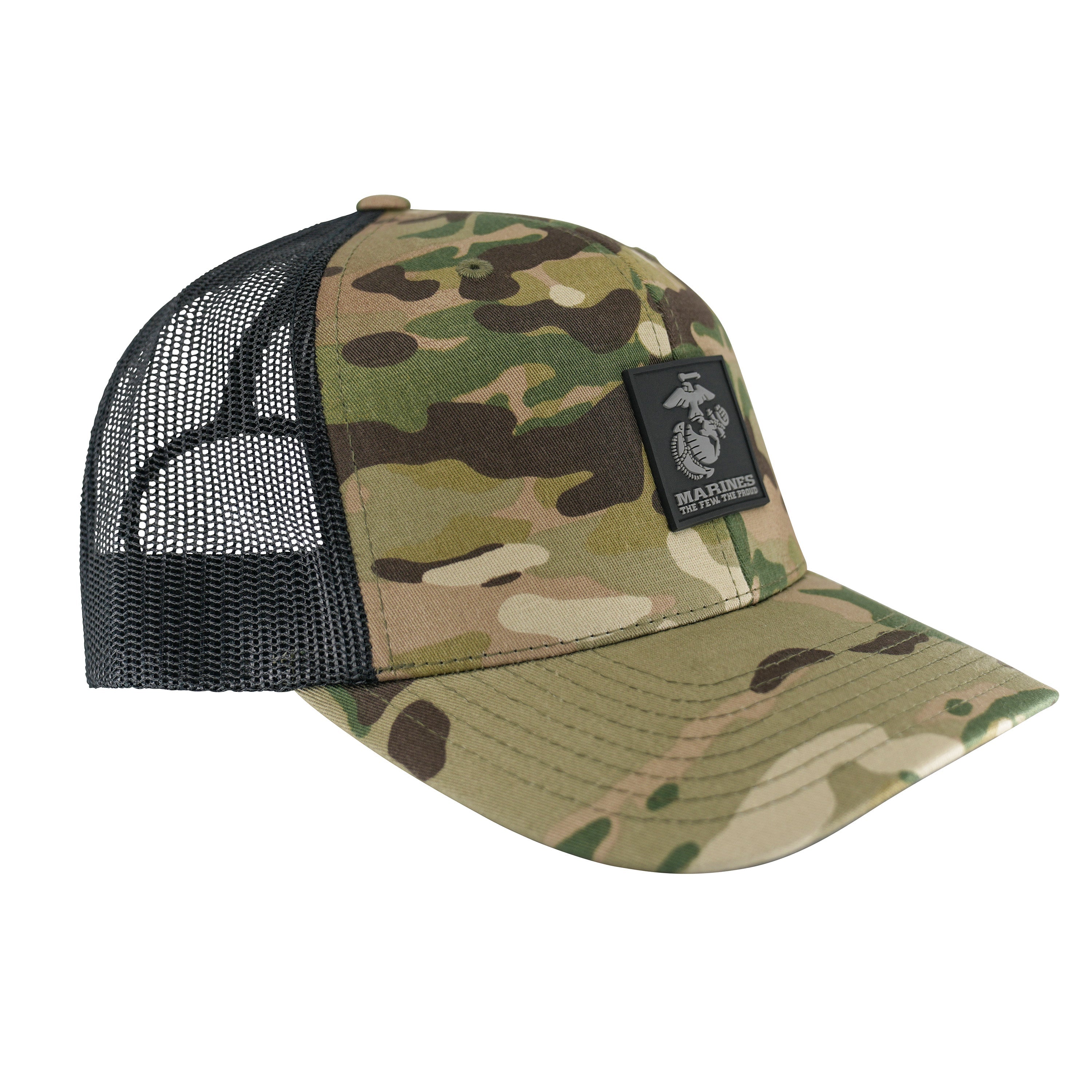 Marines Multicam Trucker Hat <br> Snapback Rubber EGA Patch