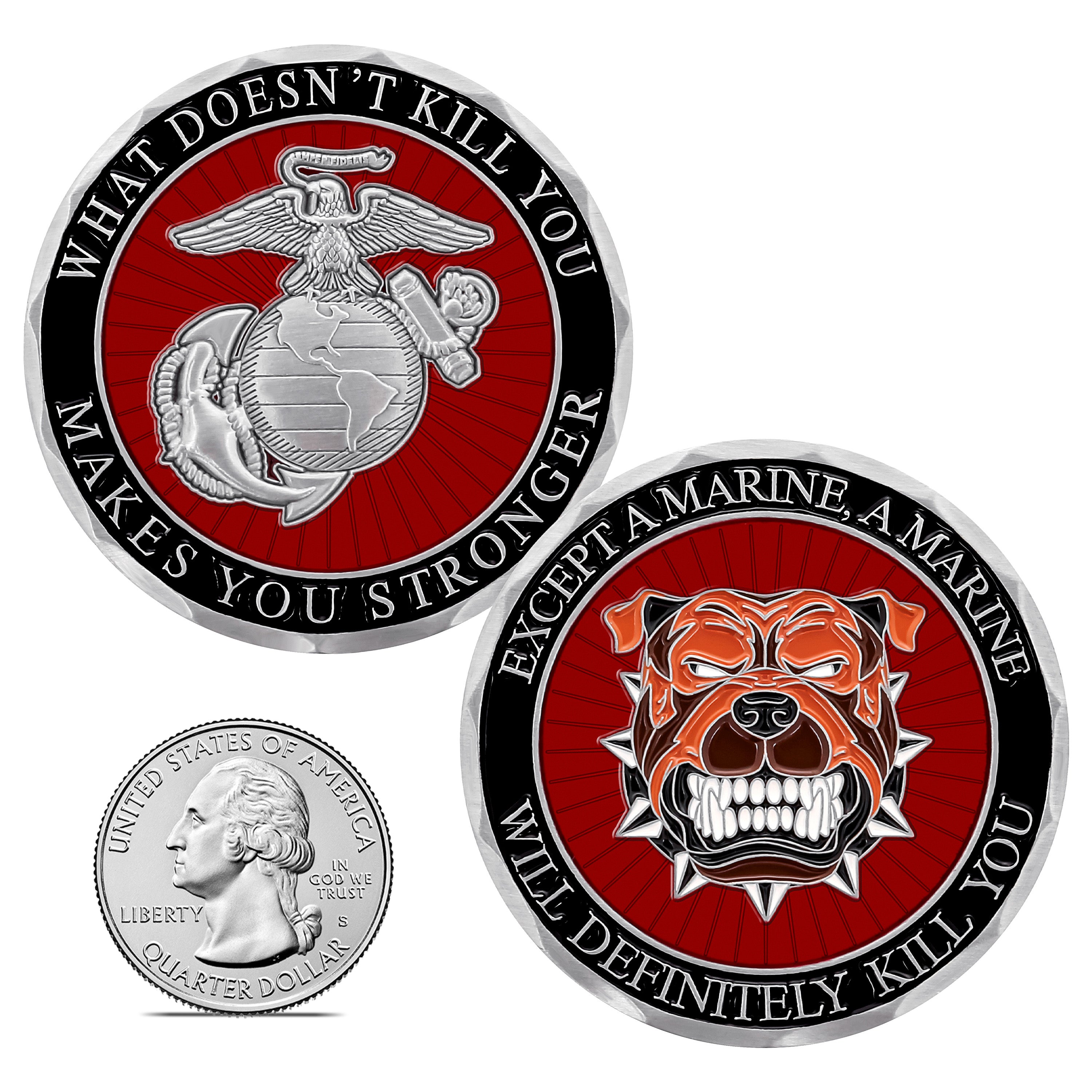 USMC What Doesn't Kill You Challenge Coin