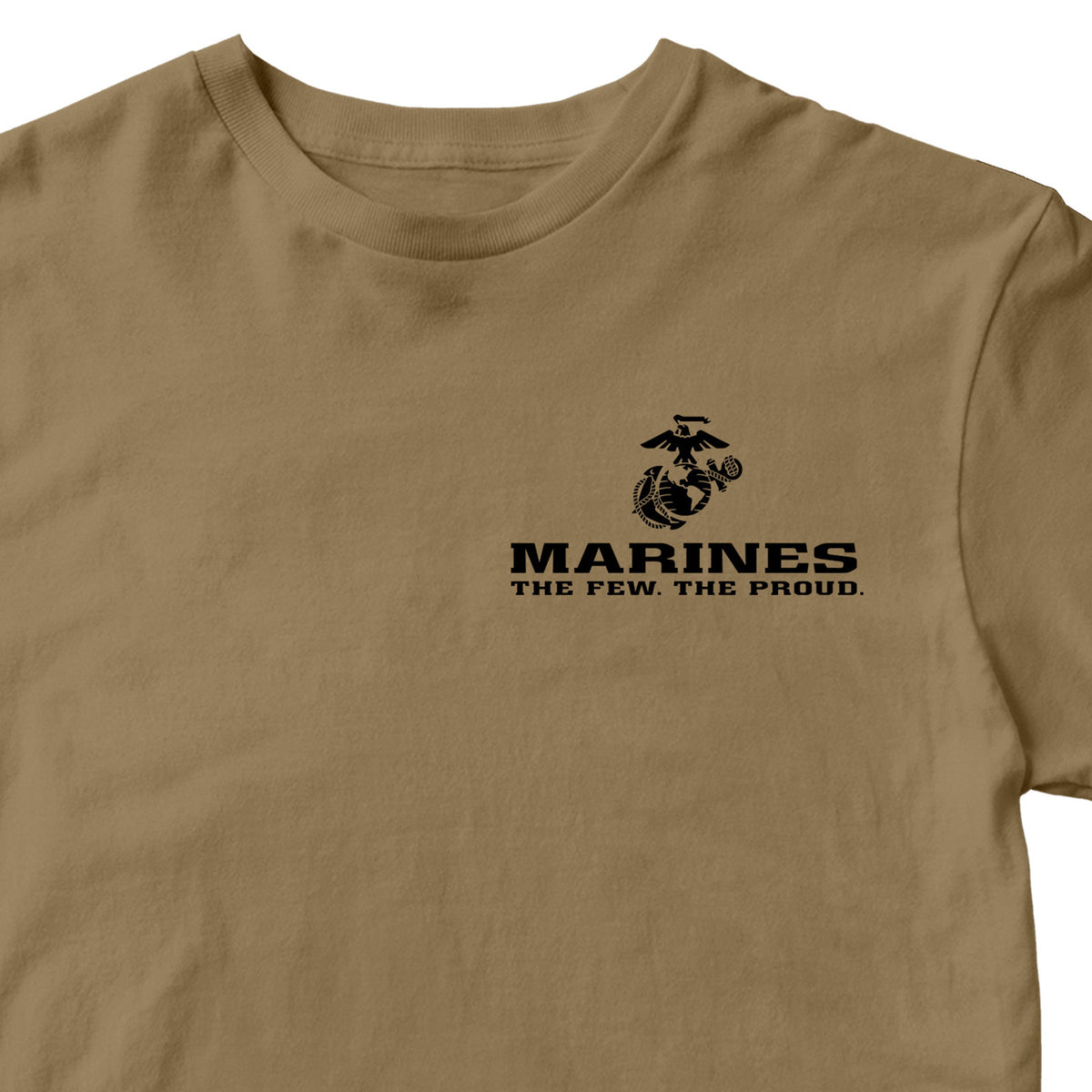 Red USMC T-shirt with Eagle Globe Anchor and The Few The Proud slogan