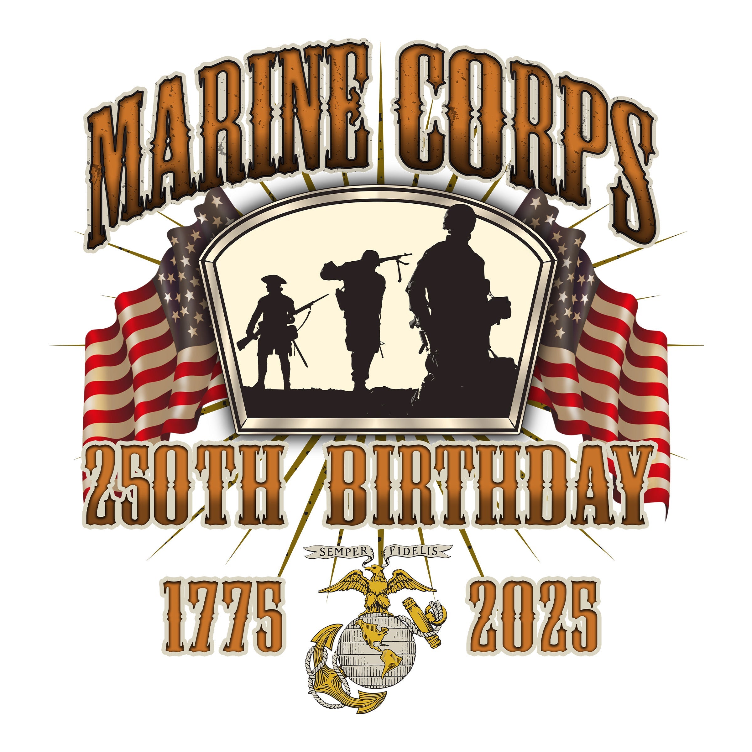 Marines 250th Birthday Flag Tank