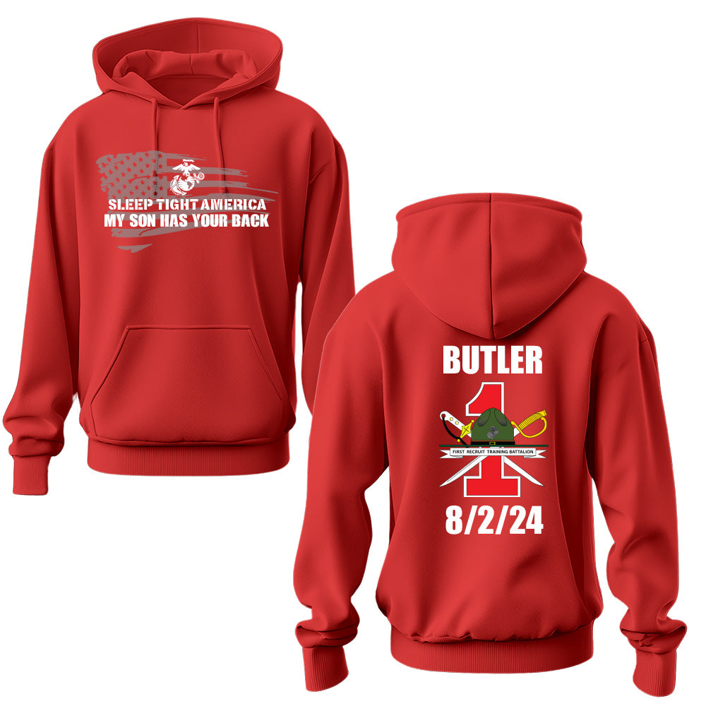 USMC Sleep Tight America, My *Marine* Has Your Back" Hoodie