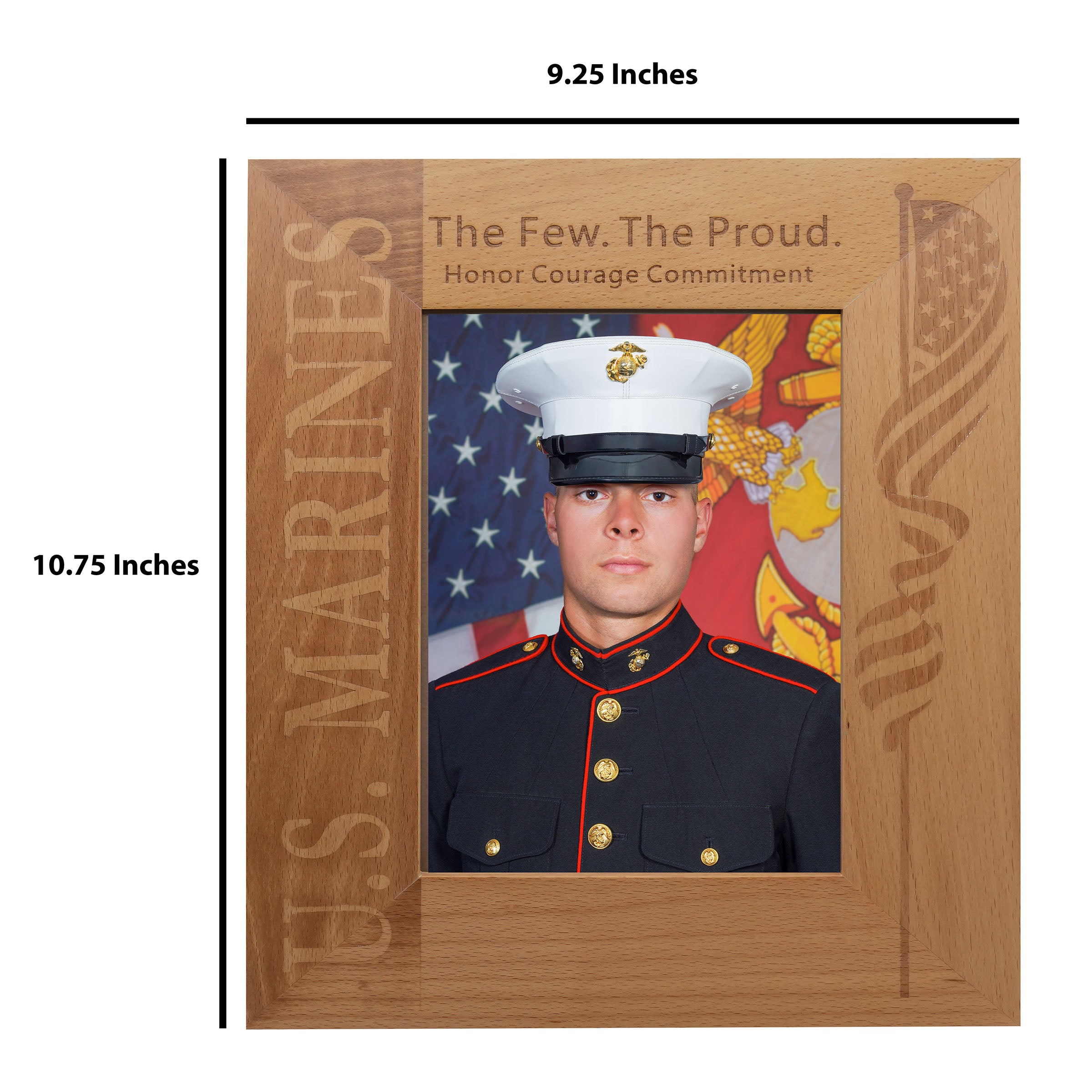 US Marines Wooden Frame <br> Comes with FREE 5x7 Portrait