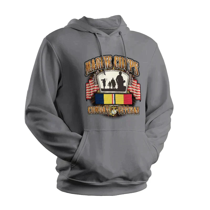 USMC Combat Veteran Ribbon Grey Sweatshirt
