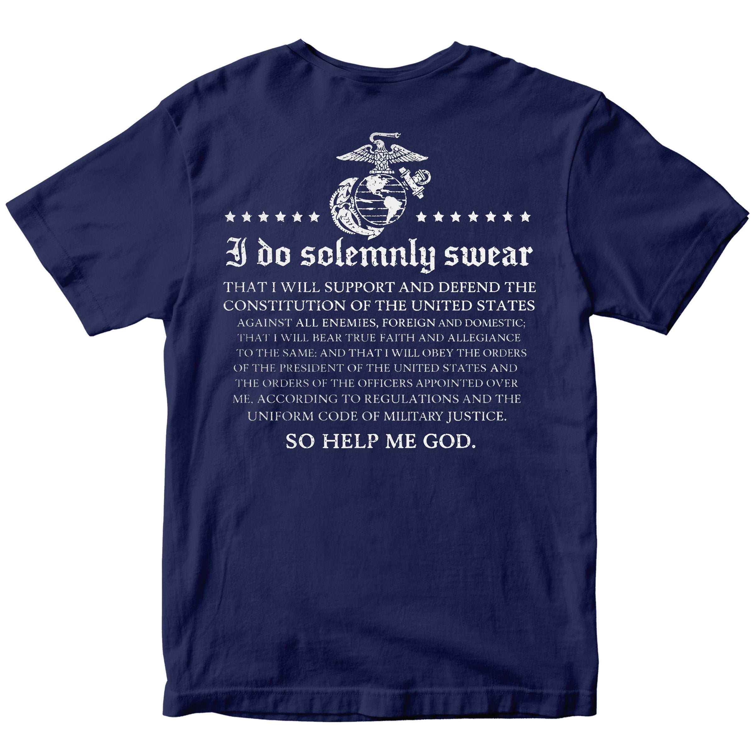 Navy USMC Oath of Enlistment T-shirt with full oath text.