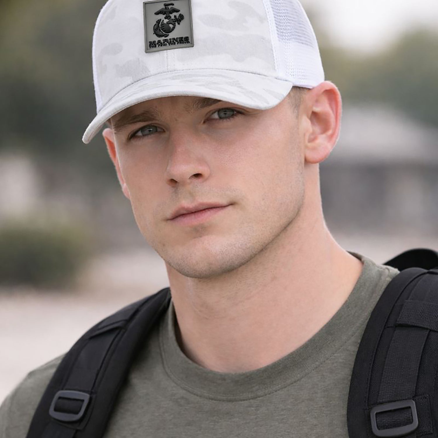 Marines Multicam Trucker Hat <br> Snapback Rubber EGA Patch