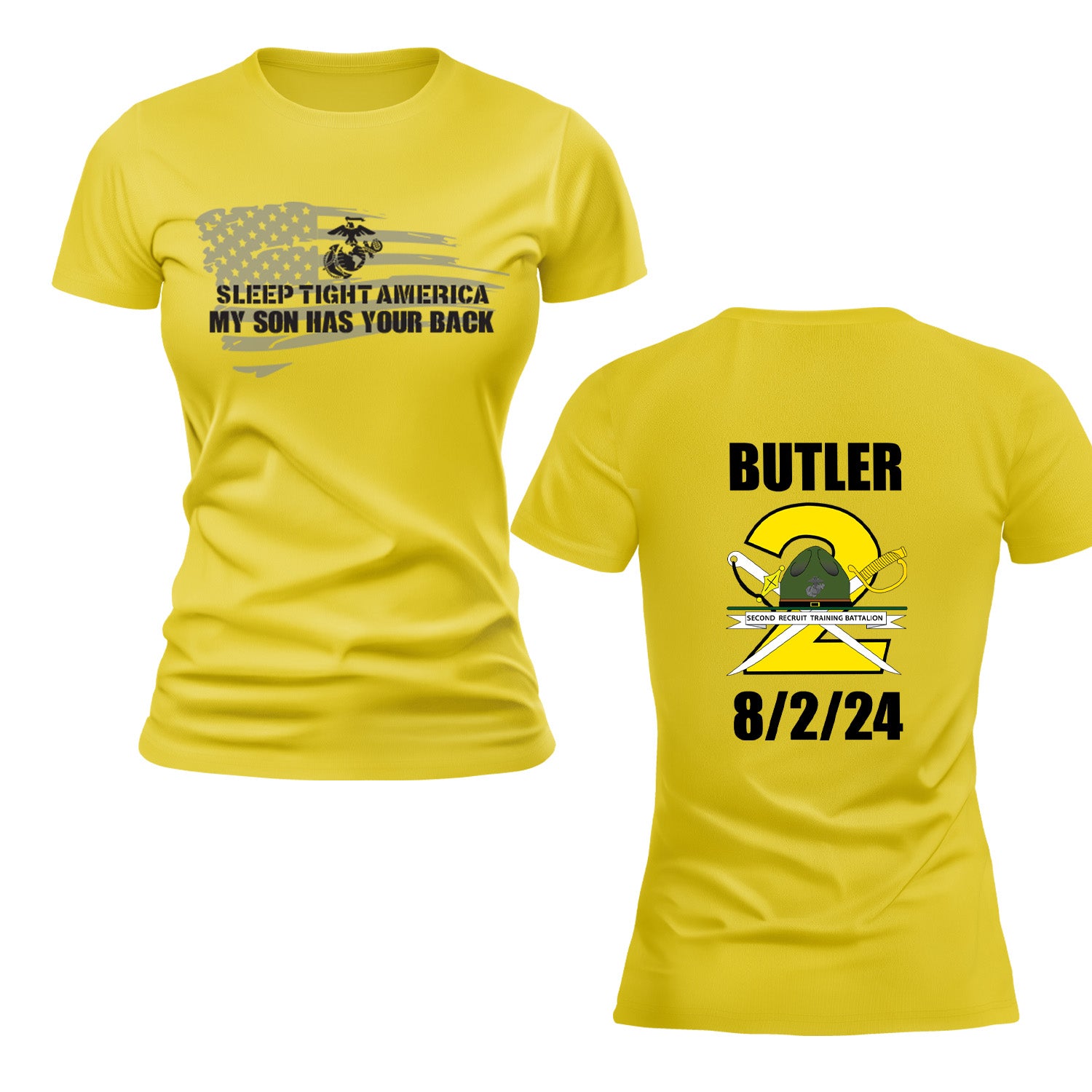 Women's "Sleep Tight America, My *Marine* Has Your Back" T-Shirt