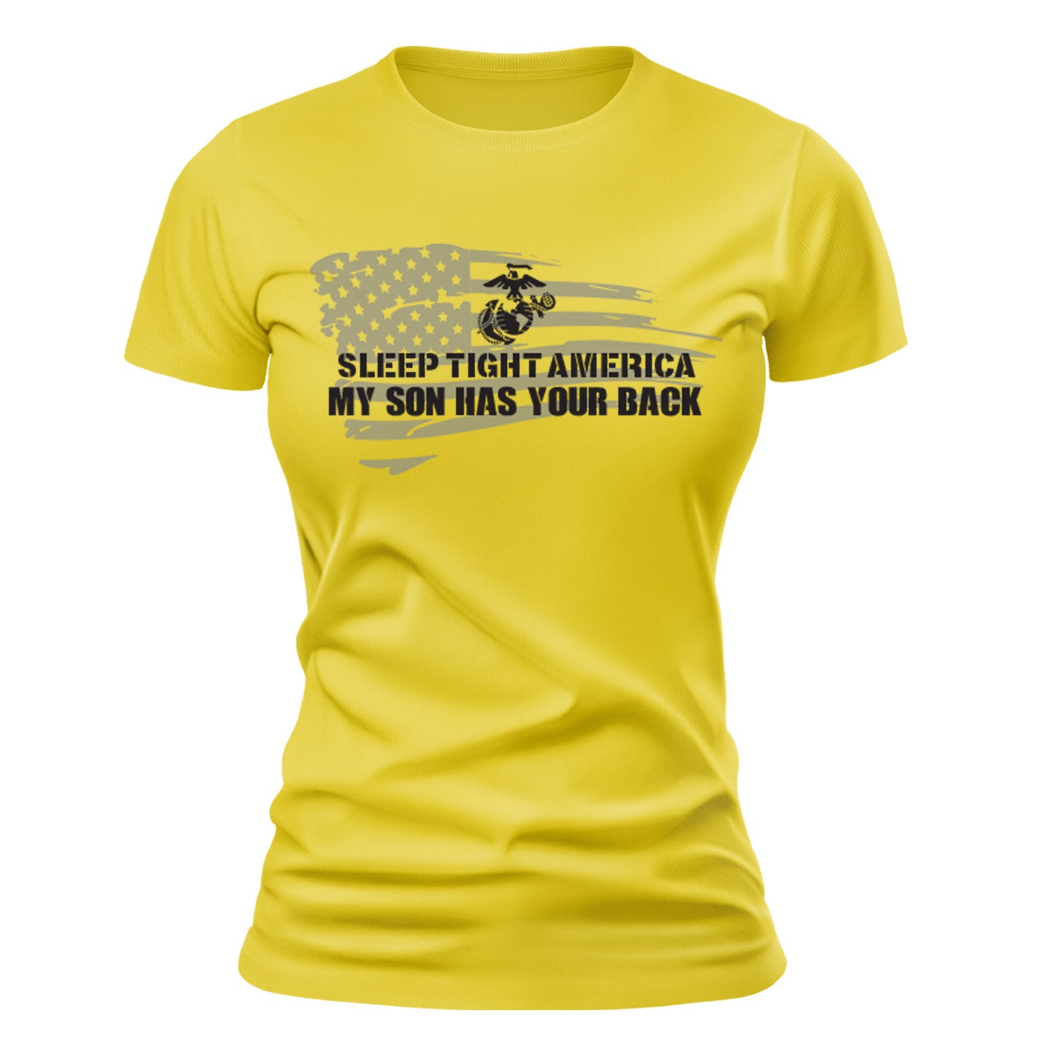 Women's "Sleep Tight America, My *Marine* Has Your Back" T-Shirt