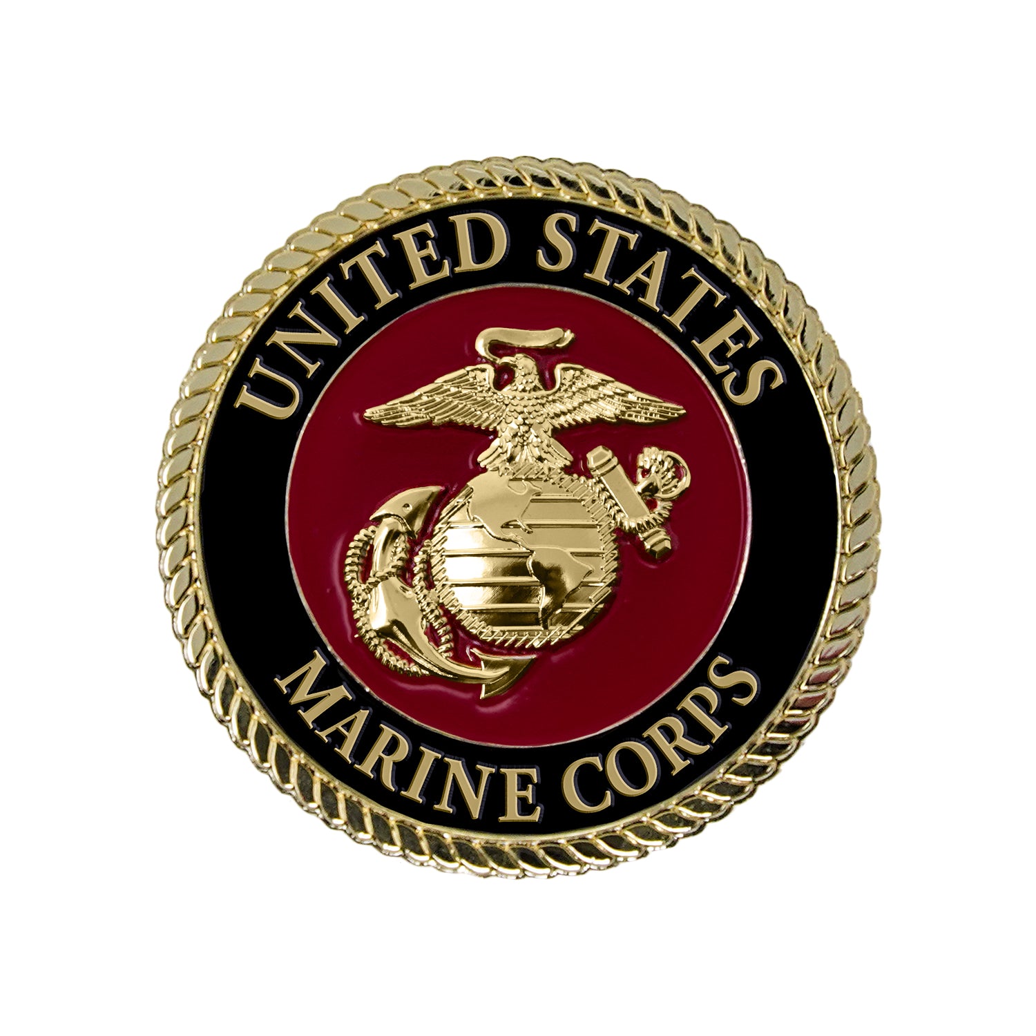 USMC Medallion  2.25 Inches  Red and Gold