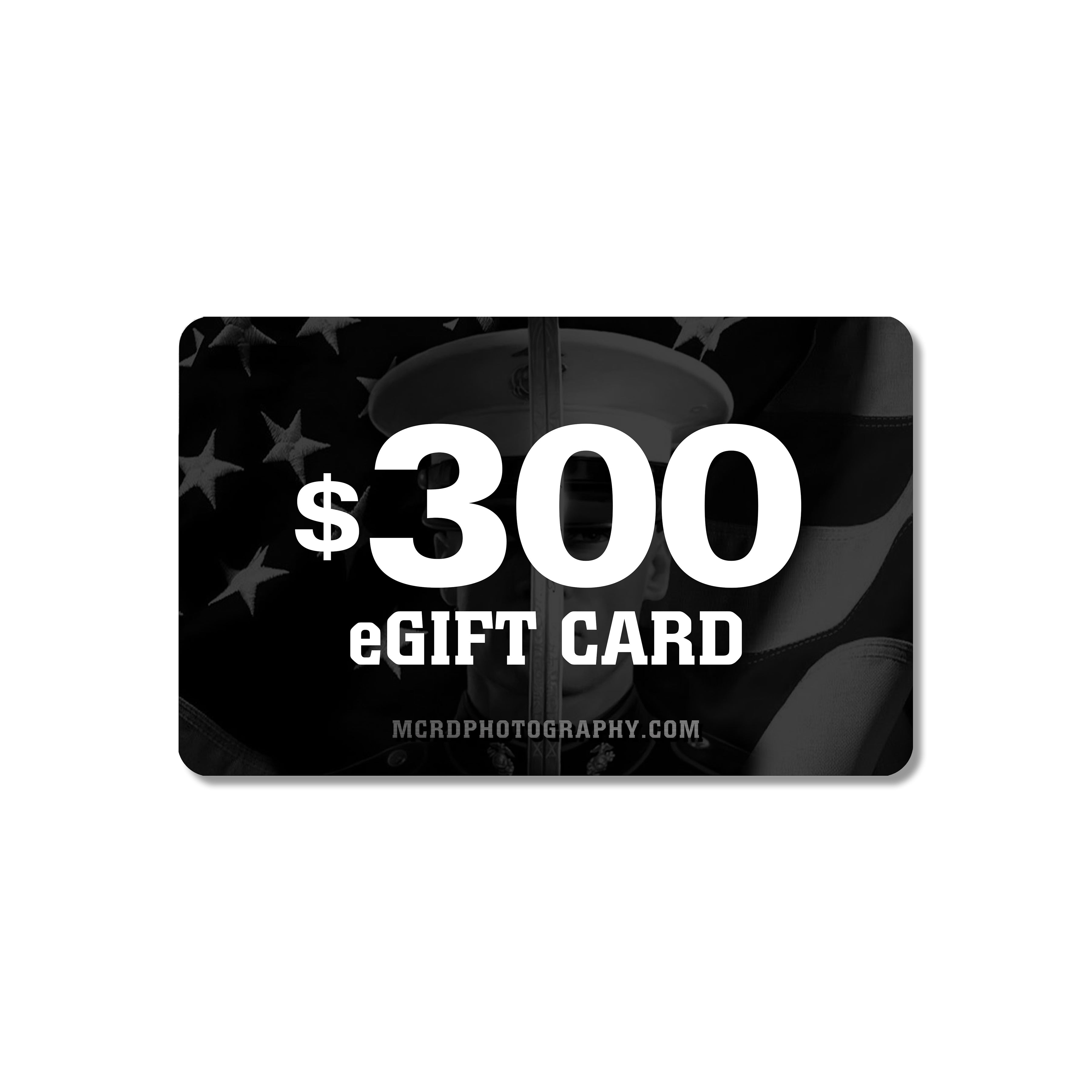 MCRD eGift Card. Marines Digital gift card usable on USMC photos, videos, apparel, and accessories.