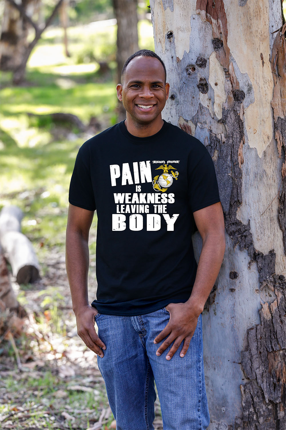 USMC Pain is Weakness Leaving The Body Marine Corps T Shirt-Made in USA