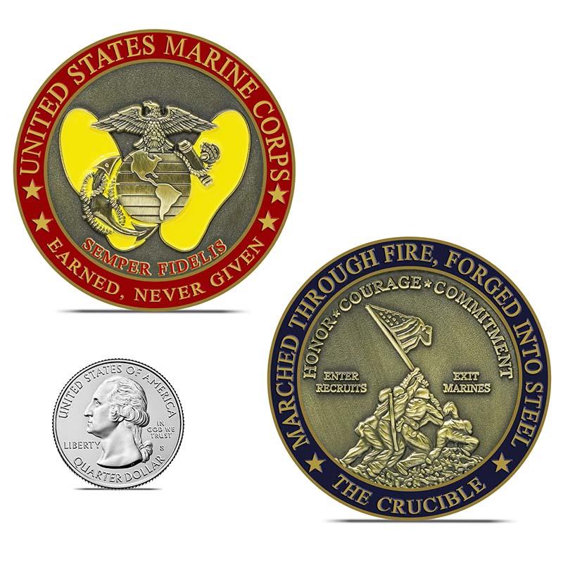 USMC Crucible coin, Marine Corps boot camp crucible candle