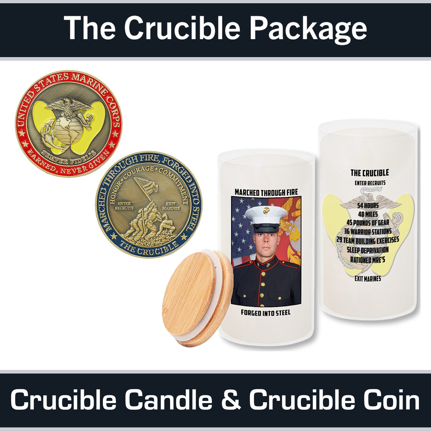 Crucible Candle with Crucible Challenge Coin