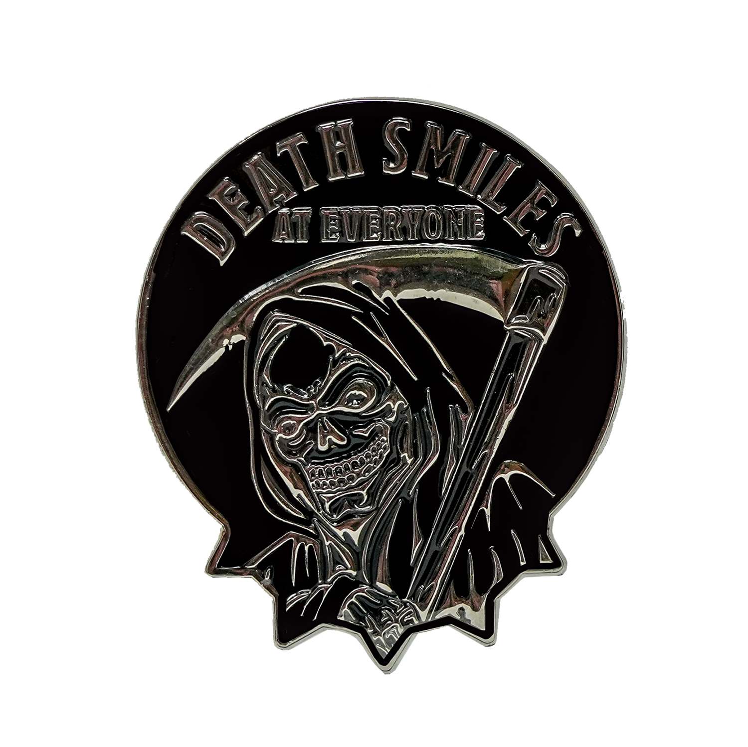 Death Smiles Coin, Death Smiles at everyone Marines smiles back, challenge coin, USMC, Marine Corps Challenge Coins, Semper Fi, Marine Corps