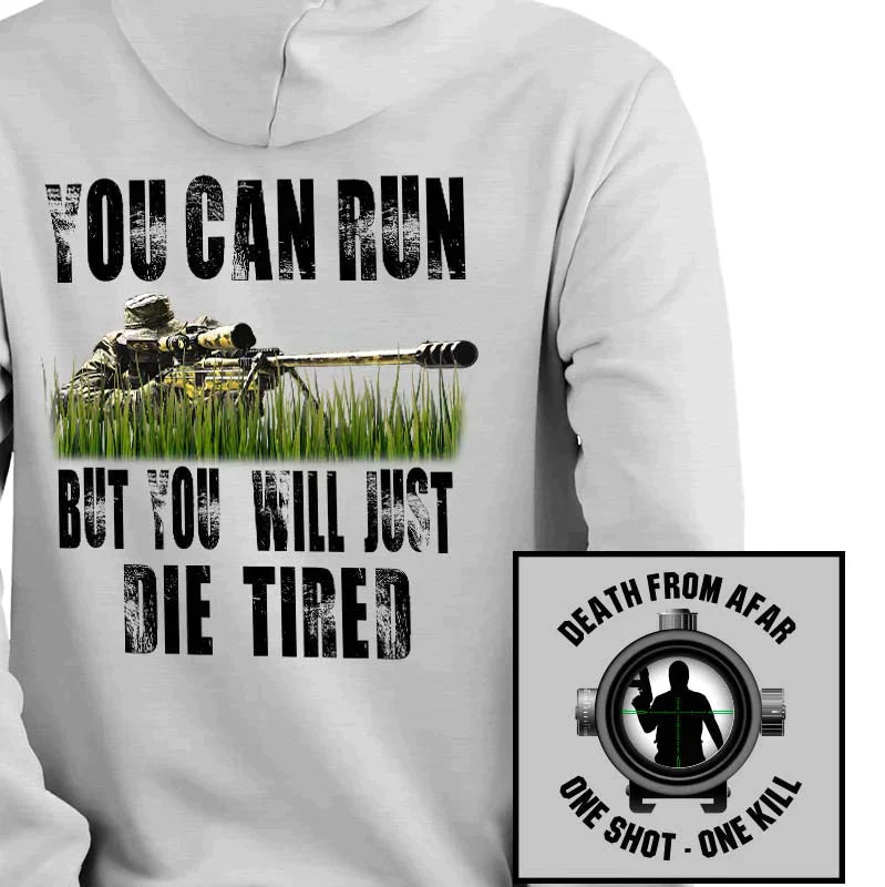 sniper one shot one kill sweatshirt death from afar sniper hoodie gray