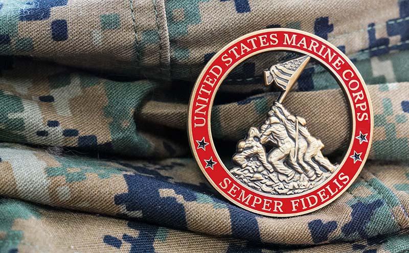 Iwo Jima Challenge Coin with Sand from Iwo Jima