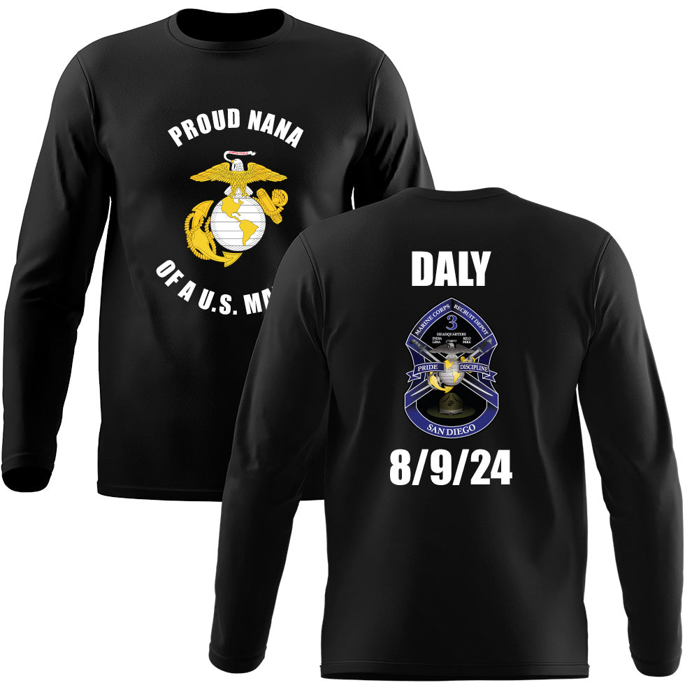 Proud Family Custom Long Sleeve Marine Family Day T-shirt