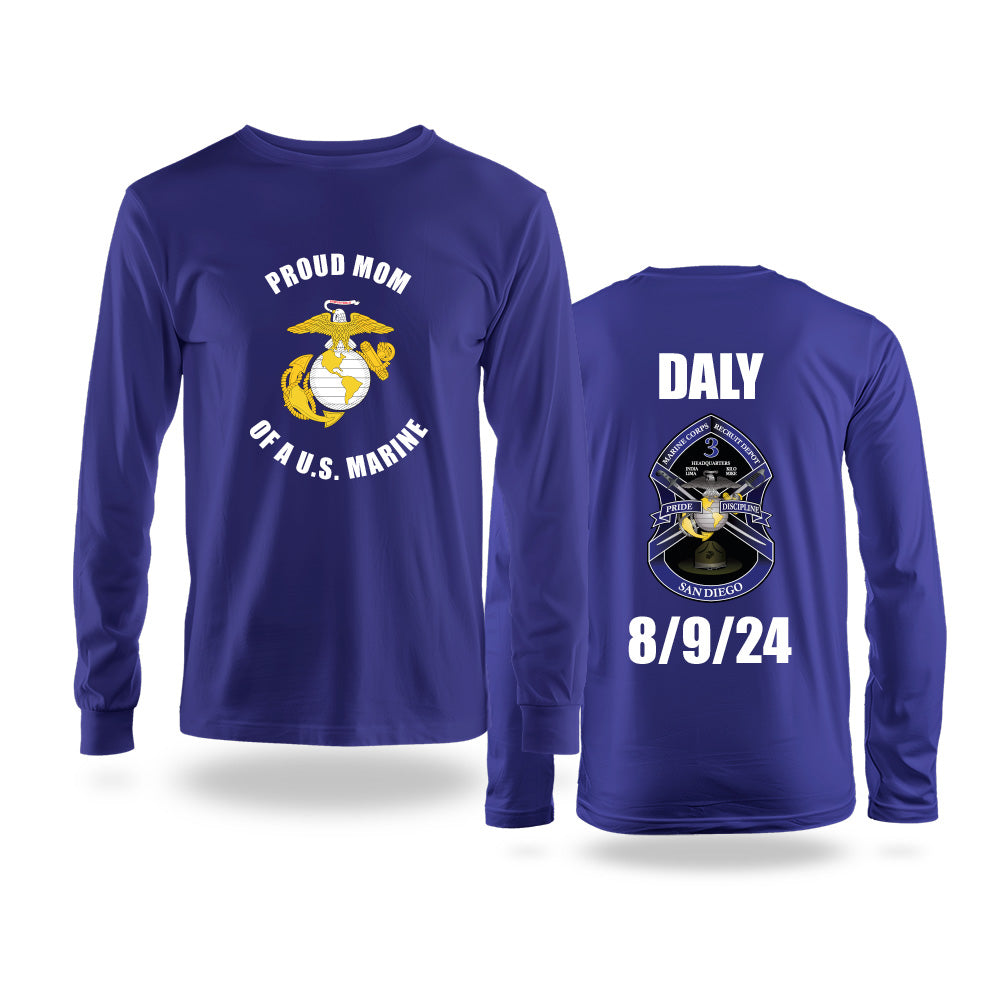 Proud Family Custom Long Sleeve Marine Family Day T-shirt