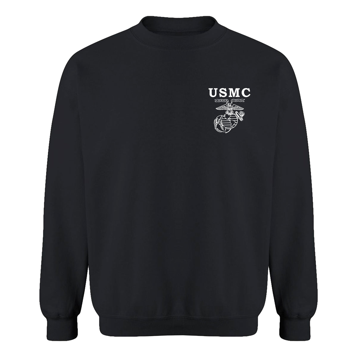 Black USMC sweatshirt with Old School EGA Chest seal. 