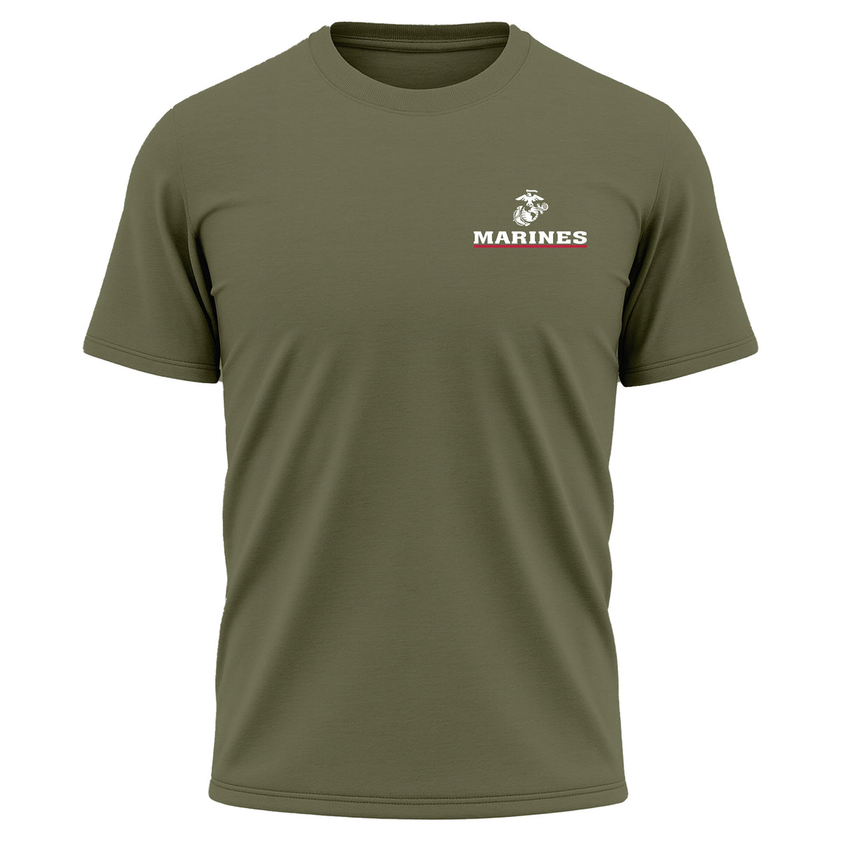 OD Green USMC My Other Birthday Is November 10th performance T-shirt with Marines Red Line EGA chest seal