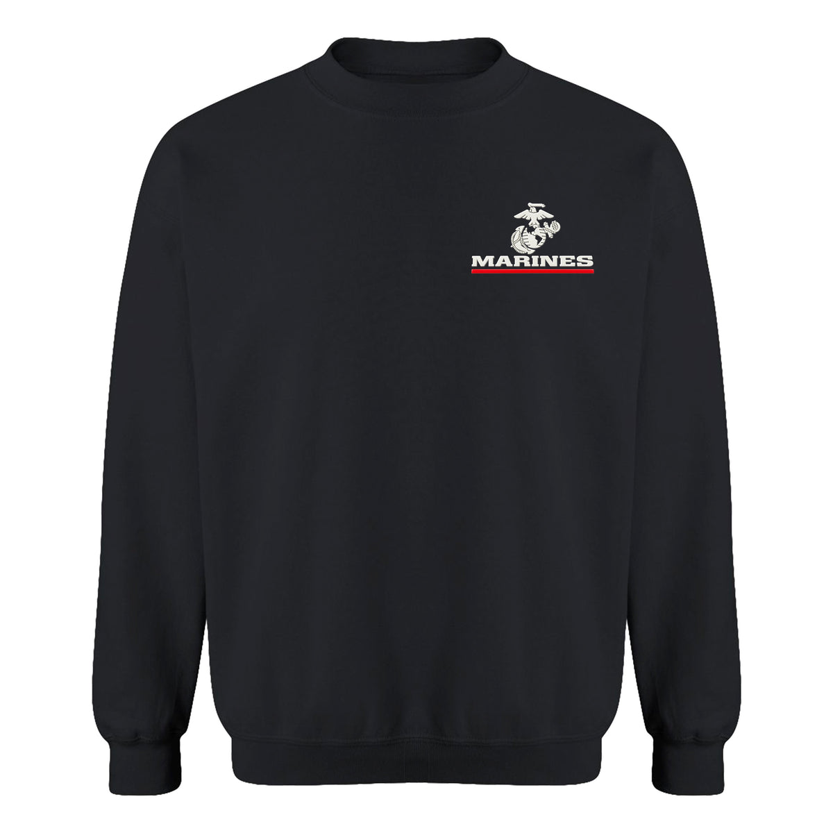 USMC sweatshirt with Red Line Marines silicone chest logo and Eagle Globe and Anchor design