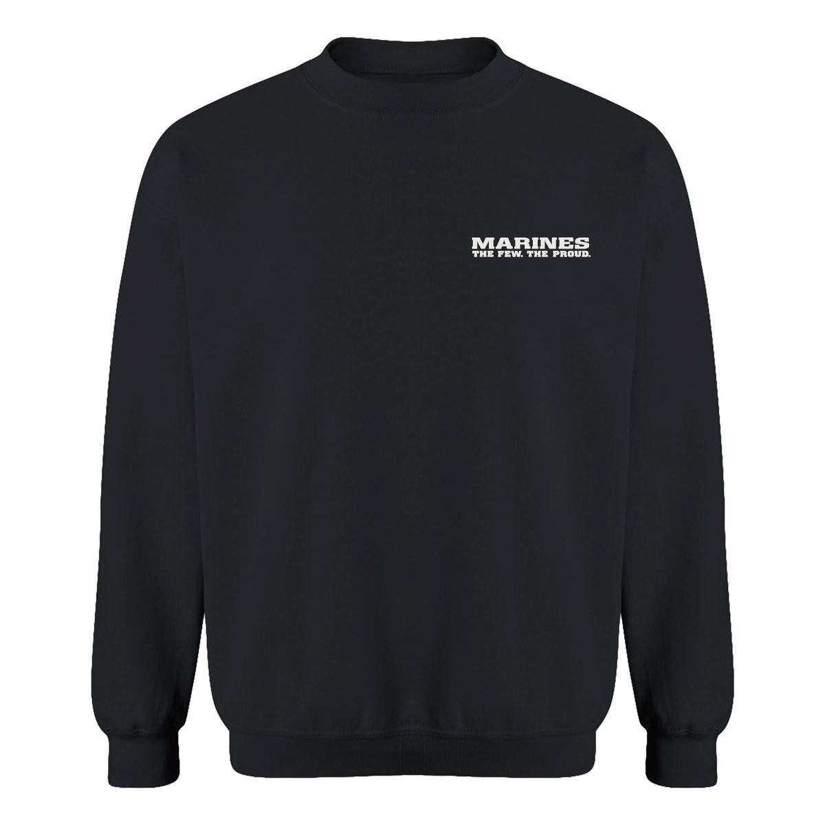 USMC The Few The Proud crewneck sweatshirt with silicone Marine Corps chest logo