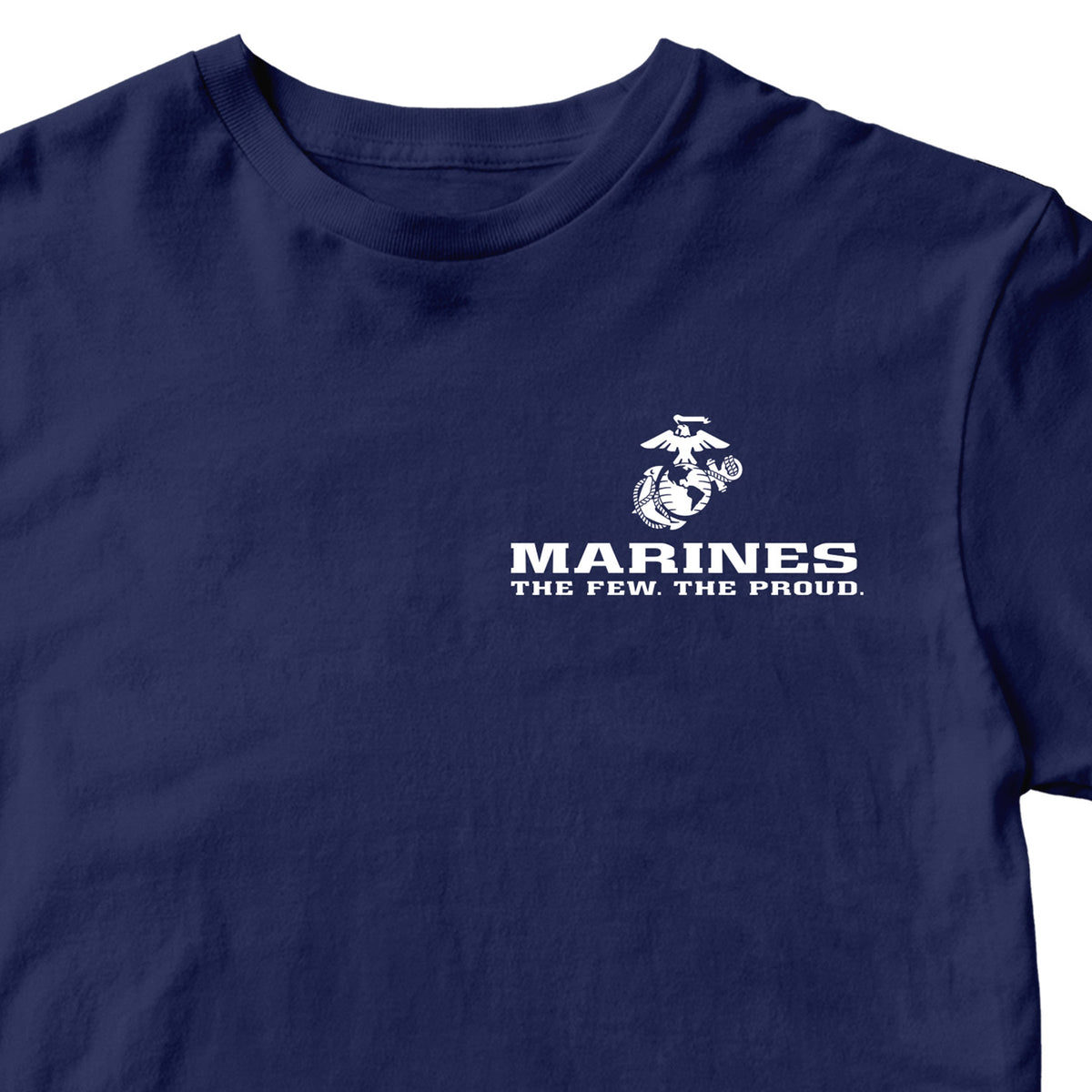 Navy USMC T-shirt with Eagle Globe Anchor and The Few The Proud slogan