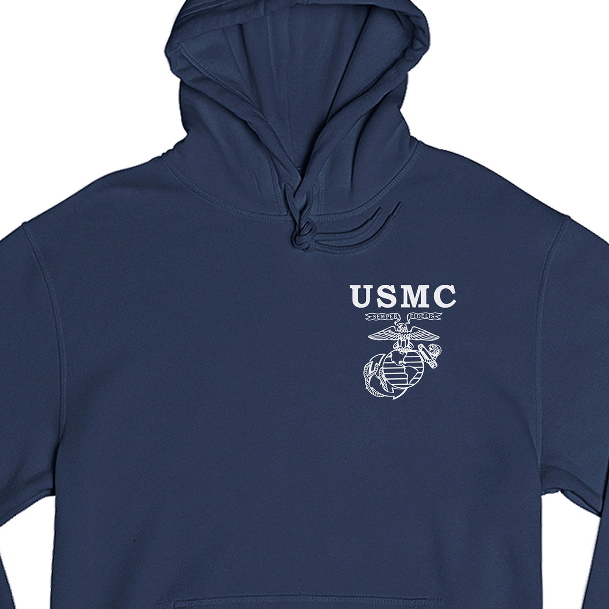 Navy USMC Hoodie with Old School EGA Chest seal. 