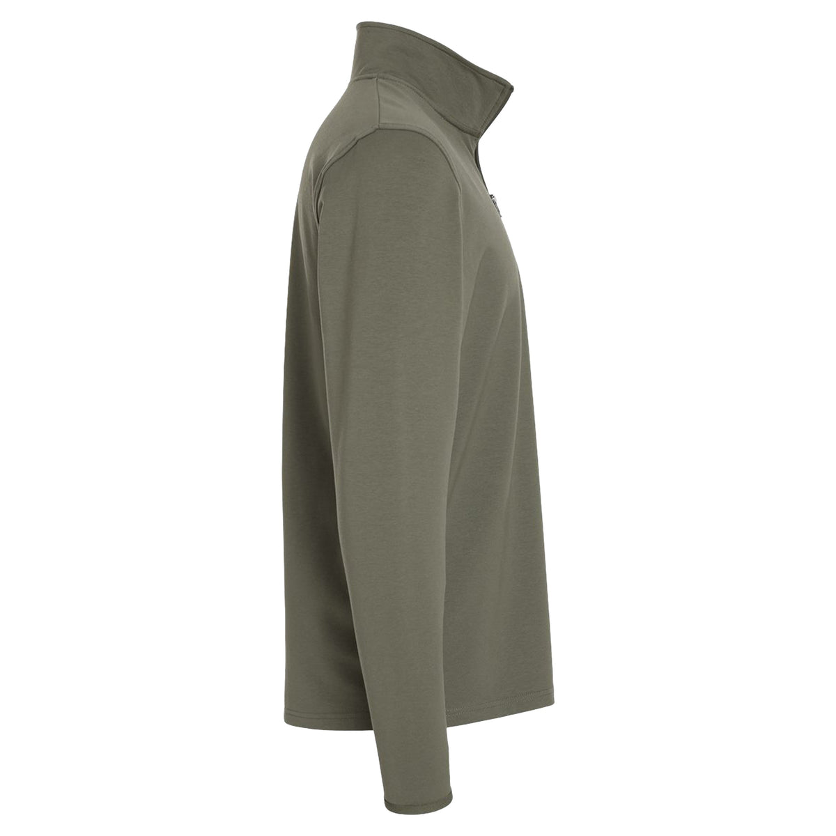 Side view of OD Green green U.S. Marines Global Guardian performance quarter-zip pullover 