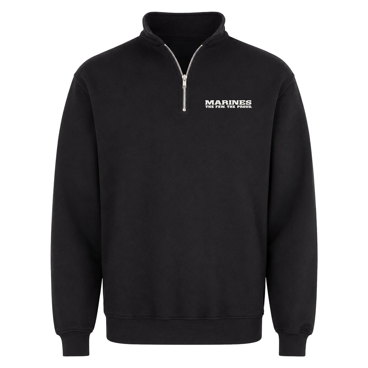 Black Marines The Few The Proud silicone patch midweight quarter-zip pullover