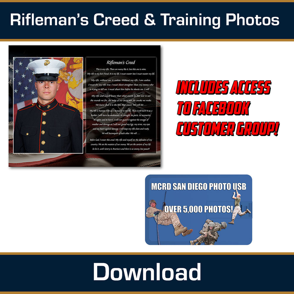 BUNDLE Training Photos with Rifleman's Creed Print-QUICK SHIP SPECIAL!