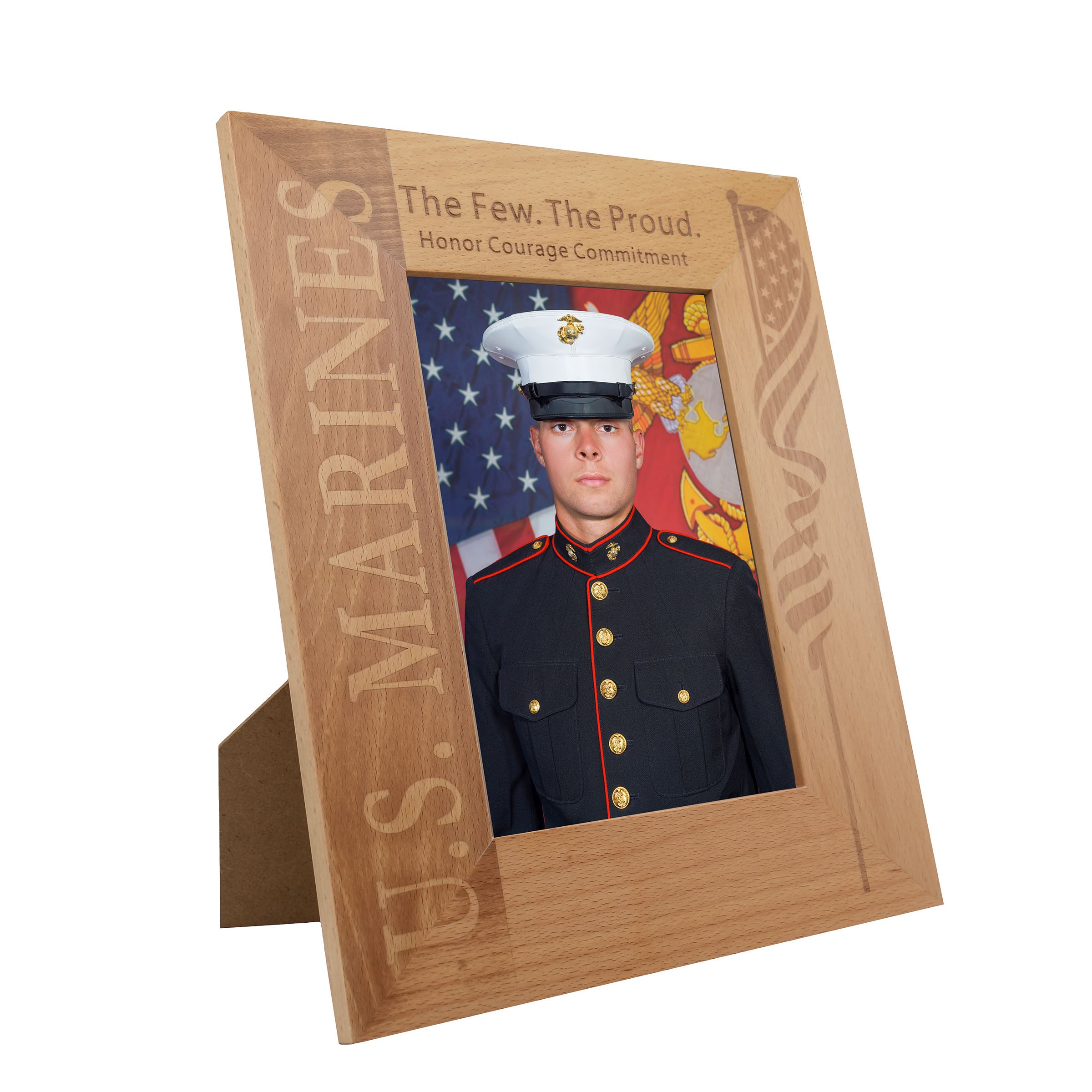 US Marines Wooden Frame <br> Comes with FREE 5x7 Portrait