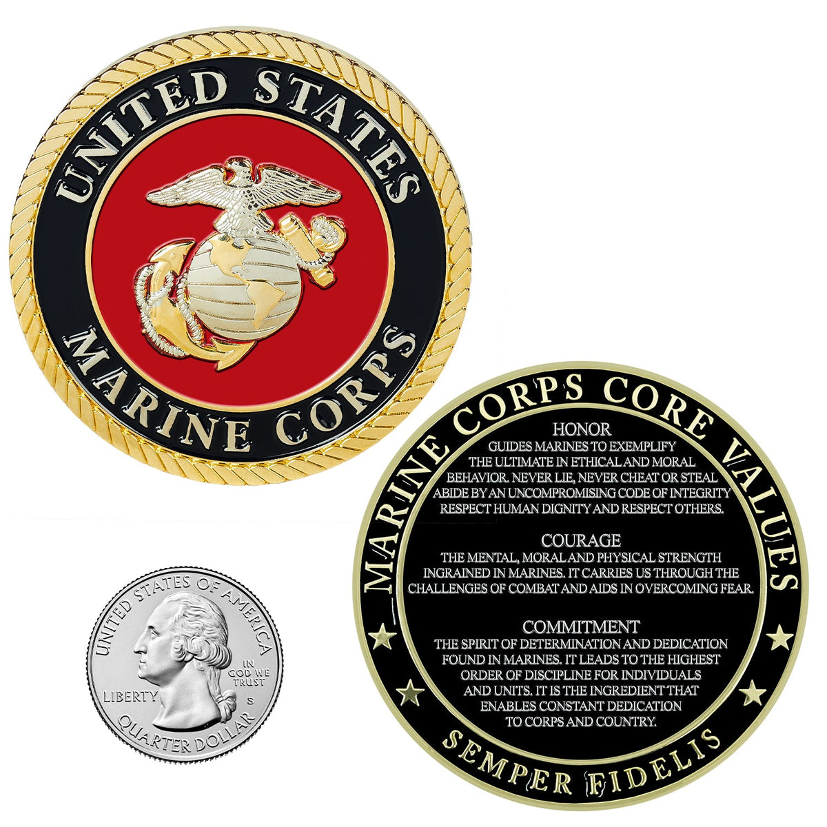 USMC Core Values USMC Challenge Coin