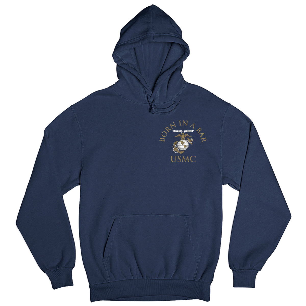 Navy Blue Marines Tun Tavern Hoodie. USMC Tun Tavern Born in a bar EGA