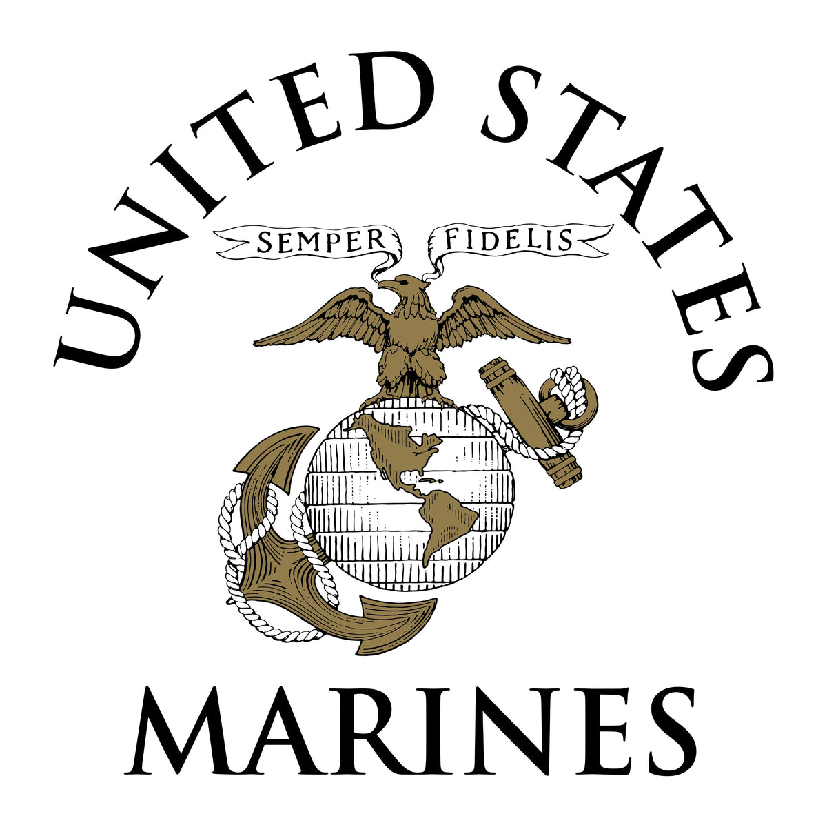 United States Marines text and EGA emblem chest seal