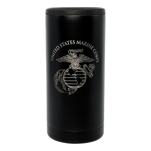 USMC Skinny Thin Black Can Cooler