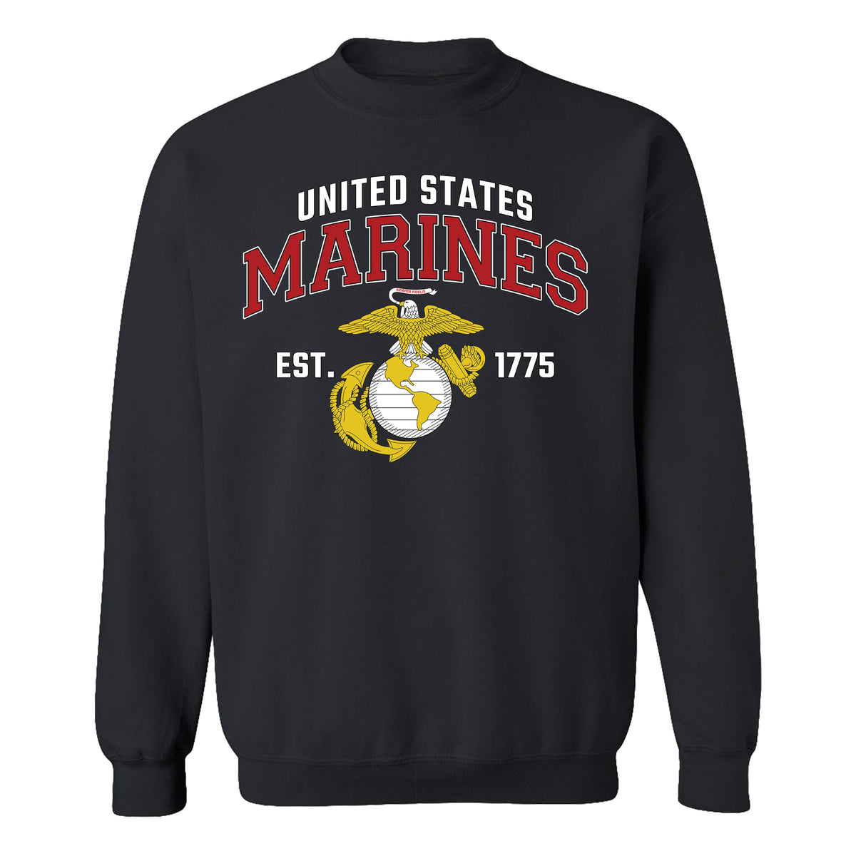 Black USMC Sweatshirt with 'United States Marines' text and EGA