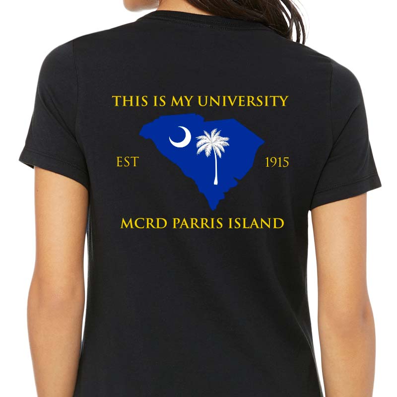 Ladies' USMC Fraternity T-Shirt-Parris Island & San Diego