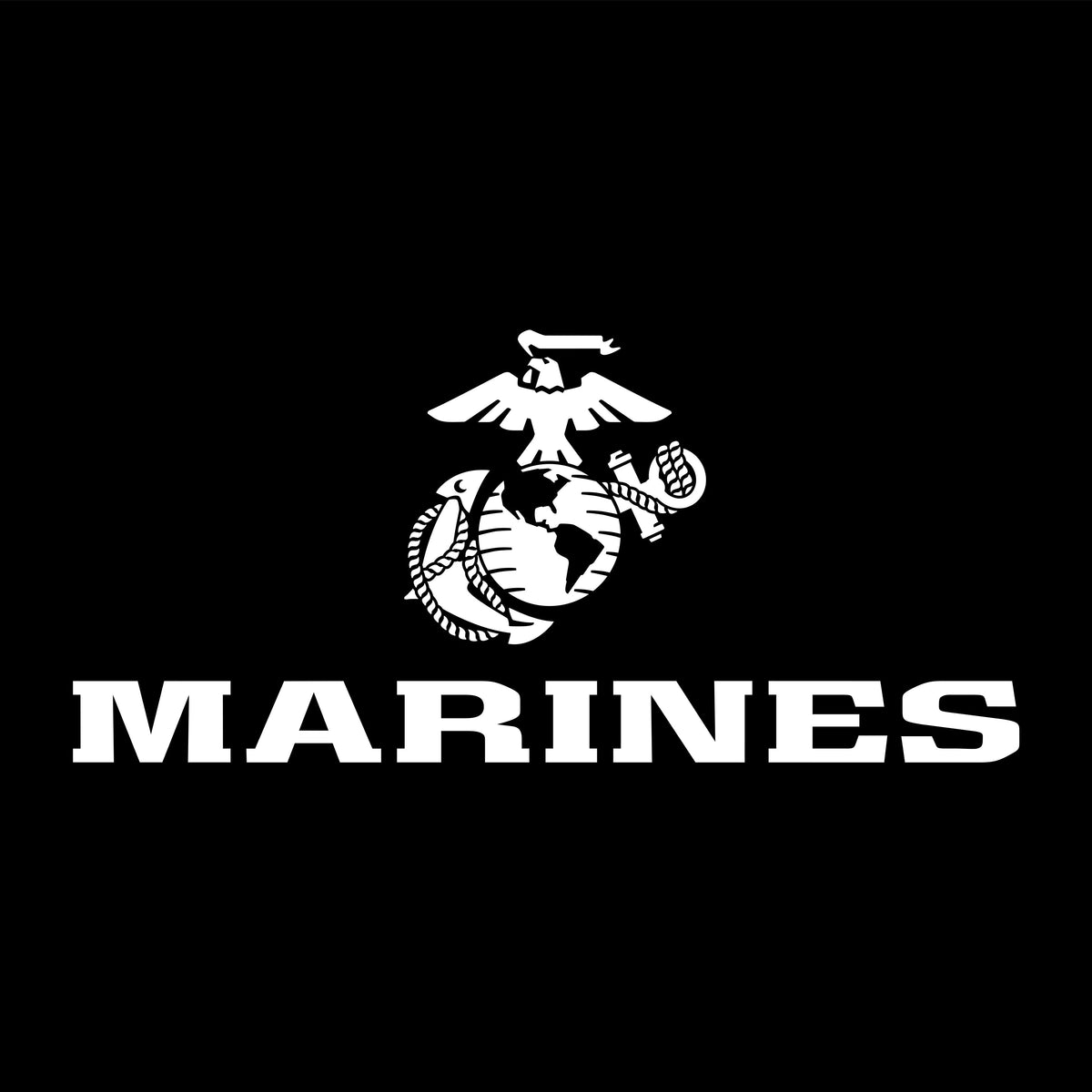 USMC Eagle Globe Anchor chest seal and MARINES text