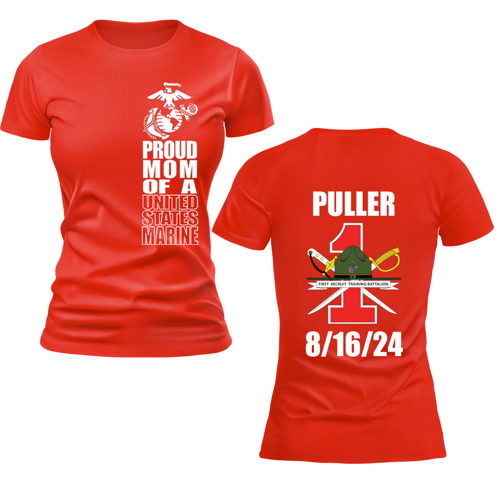 Ladies Proud Parent* of a United States Marine - Graduation T-shirt